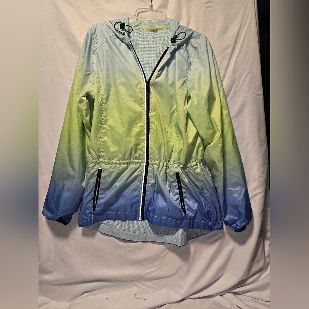 Xersion Blue and Green Gradient Utility Jacket
